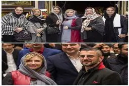 تصویری ازحضور هنرمندان در مراسم افتتاحيه گالرى نقره همسر نيوشا ضيغمى