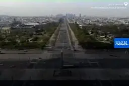 تصاویر پهپادی از پاریسِ گرفتار در قرنطینه