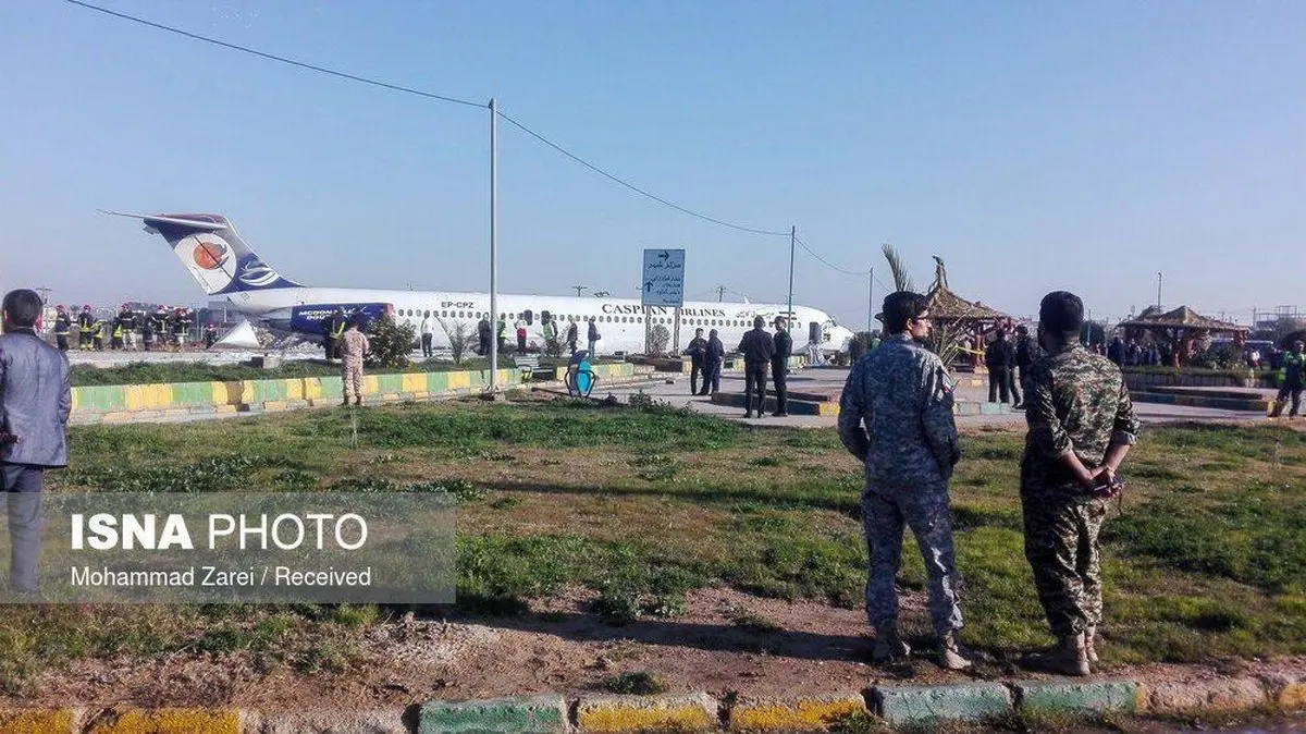 تصاویری از خروج هواپیمای کاسپین از فرودگاه ماهشهر