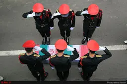 تصاویری از مراسم تشییع پیکر سه شهید نیروی انتظامی