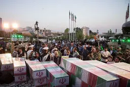 مراسم وداع با پیکر ۱۵۰ شهید گمنام دوران دفاع مقدس