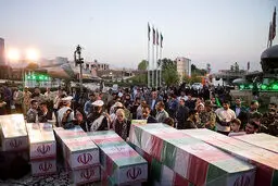 مراسم وداع با پیکر ۱۵۰ شهید گمنام دوران دفاع مقدس