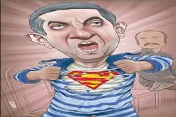 مشایی در حال پاره‌کردن پیراهنش! / کاریکاتور