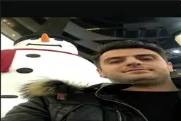 عکس سلفی مجری معروف با آدم برفی / عکس