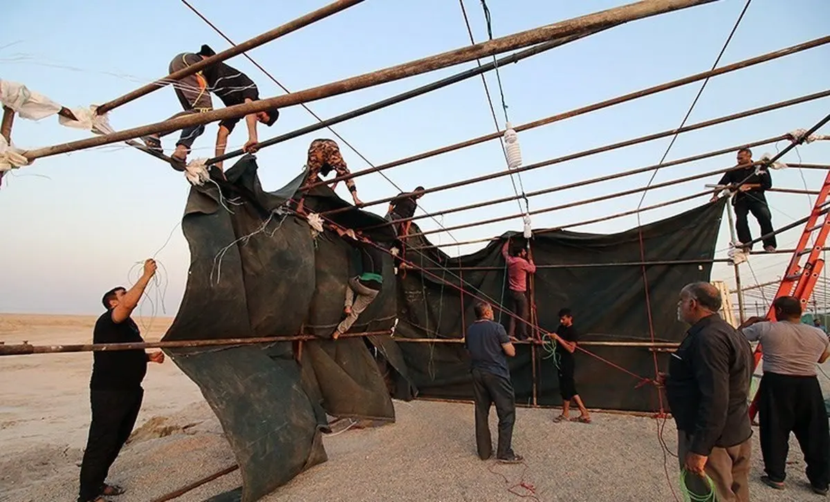 تصاویری از برپایی مواکب در شلمچه