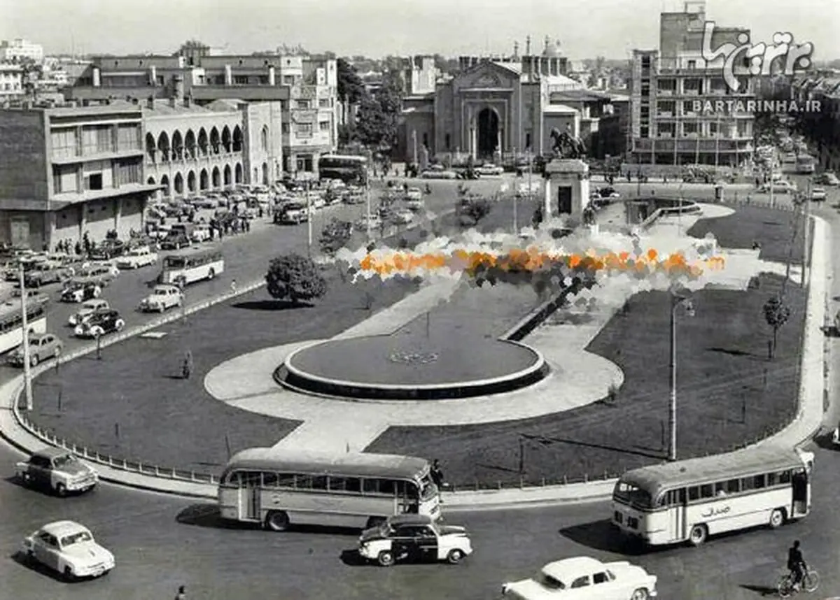 میدان توپخانه در دهه 1330 شمسی/عکس