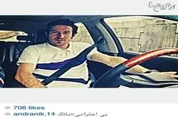 سلفی آندو تیموریان در خودرو لوکسش/ عکس