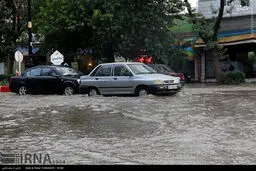 جاری شدن سیل در معابر بجنورد/تصاویر