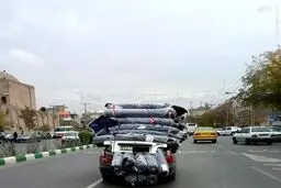 نوعی عجیب از باربری با پراید/ عکس