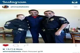 عکس/ عابدزاده در کنار پلیس زن آمریکایی