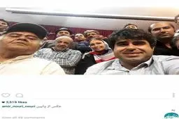 سلفی امیر نوری در کنار بازیگران/عکس