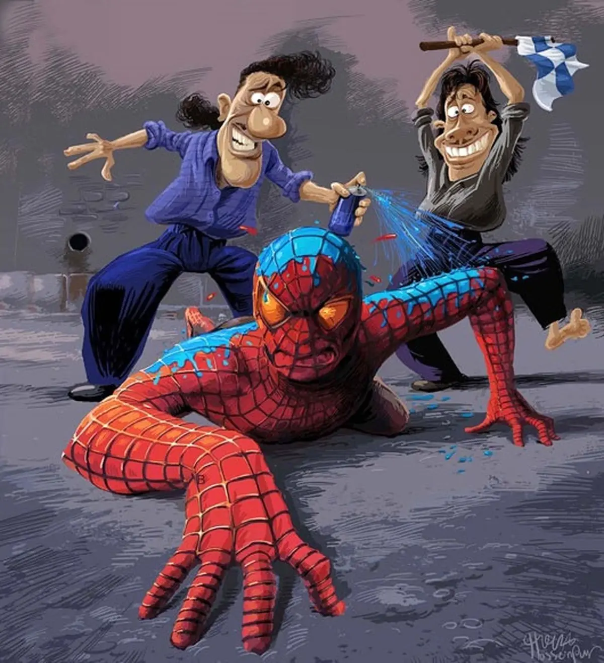 کاریکاتور/ وقتی استقلالی‌ها یک پرسپولیسی را آبی می‌کنند!