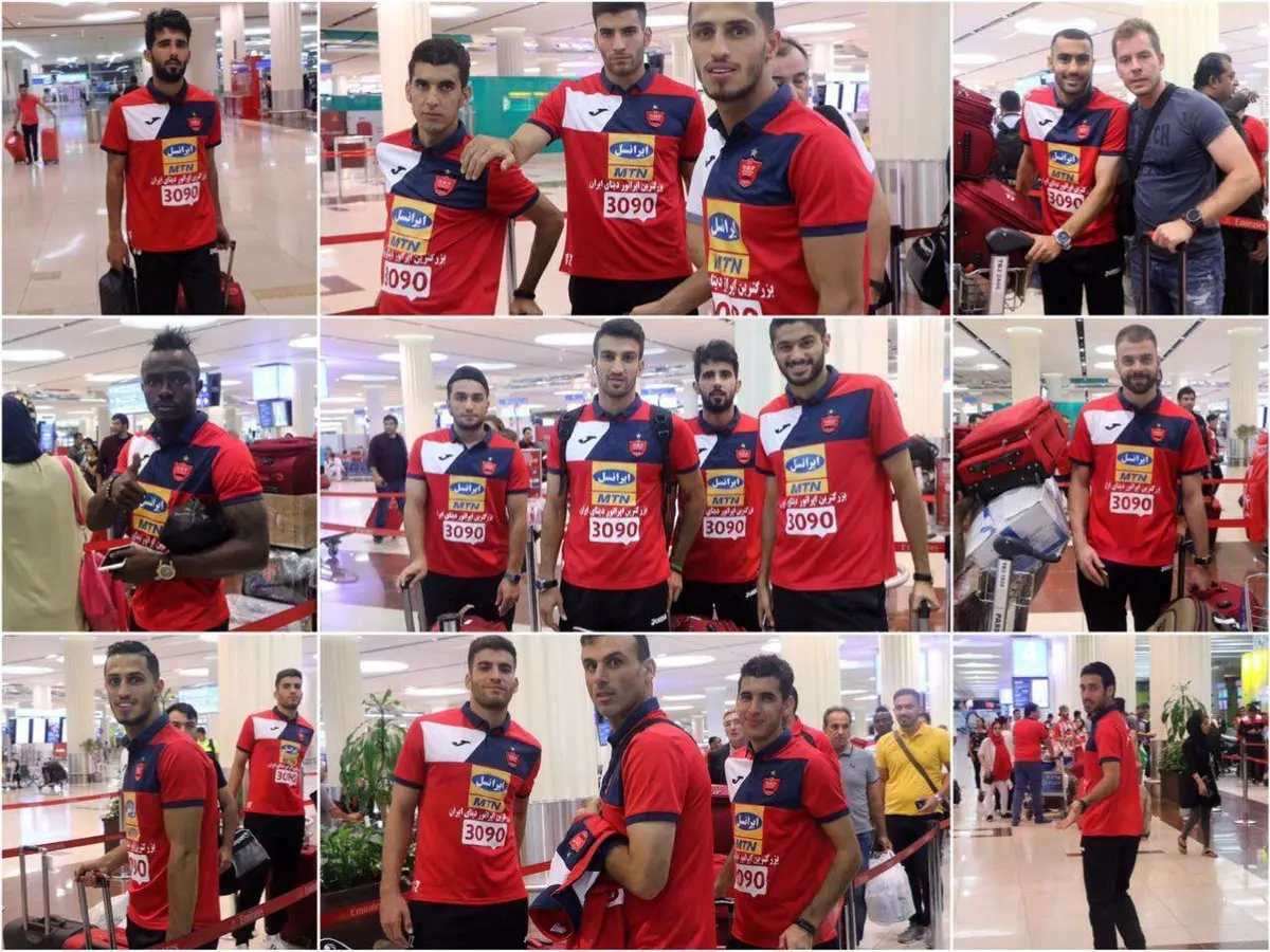 تصویری از بازگشت تیم فوتبال پرسپولیس بعد از شکست دادن الاهلی عربستان