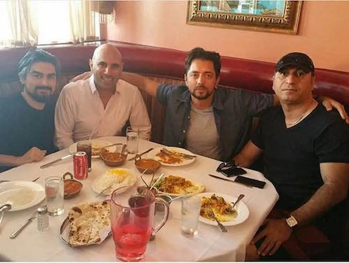 بهرام رادان و حمید فرخ‌نژاد در رستوران/عکس