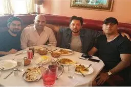 بهرام رادان و حمید فرخ‌نژاد در رستوران/عکس