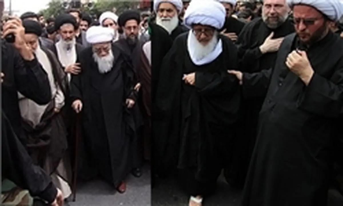 پیاده روی دو مرجع تقلید در سالروز شهادت ام‌ابیها + عکس