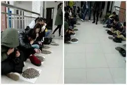 روش تنبیه عجیب یک معلم چینی +عکس