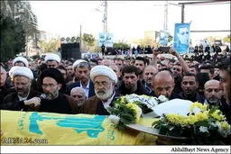 تشییع پیکر رزمنده حزب الله که در انفجار دمشق به شهادت رسید/تصاویر