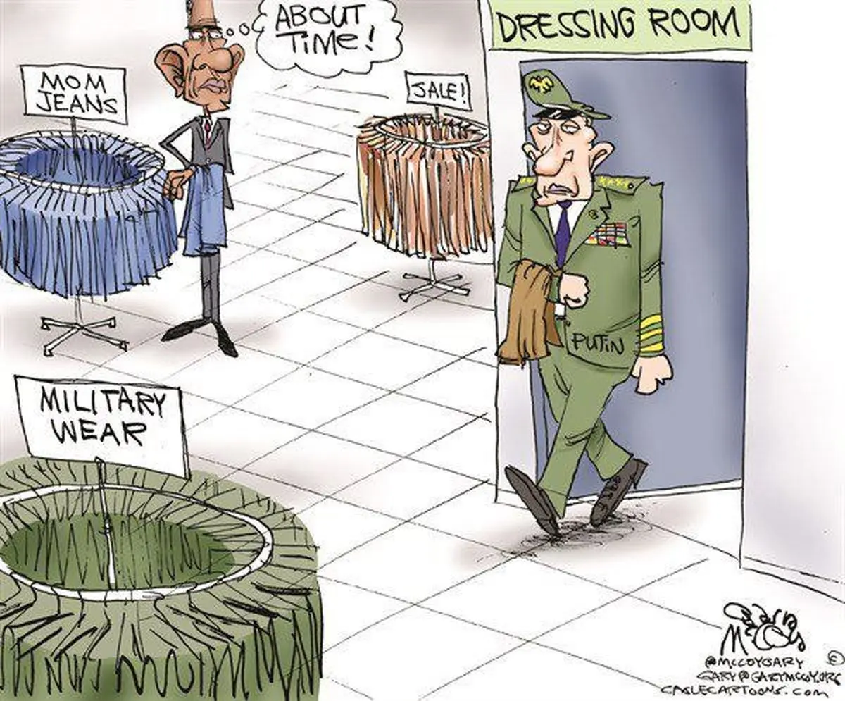 تفاوت جالب پوتین و اوباما!/کاریکاتور