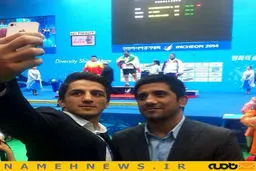 سلفی سوریان و دبیر در حاشیه قهرمانی سلیمی