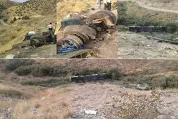 تصویر دلخراش اتوبوسی که به دره سقوط کرد