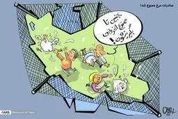مرغ ها ممنوع الخروج شدند/ کاریکاتور
