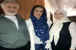 «مجید مشیری» و همسرش در کنار «لعیا زنگنه»+عکس