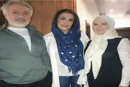 «مجید مشیری» و همسرش در کنار «لعیا زنگنه»+عکس