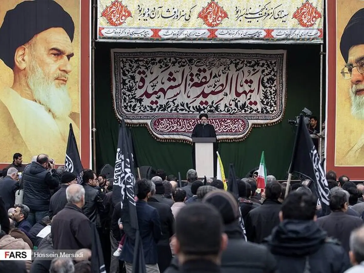 عزاداری شهادت حضرت فاطمه در میدان هفت تیر/ تصاویر