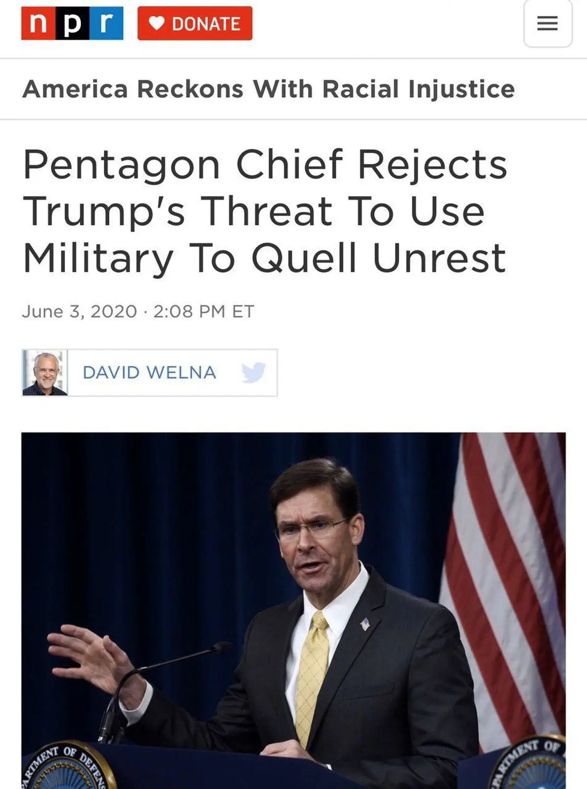 رد دستور ترامپ توسط پنتاگون!