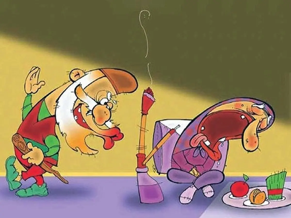 کاریکاتور/ ننه سرما بازم خواب موند!