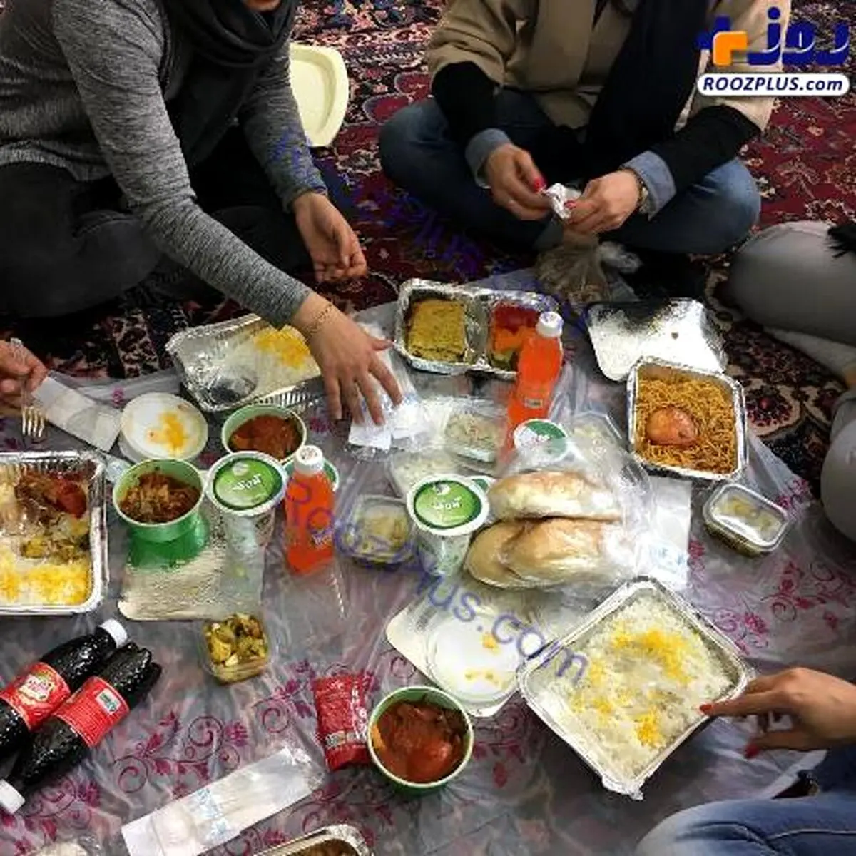 ناهار کاری نیکی کریمی در پشت صحنه!/عکس