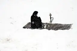 قلیان کشی در پیست اسکی/عکس