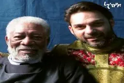 پیمان معادی در کنار مورگان فریمن!/عکس