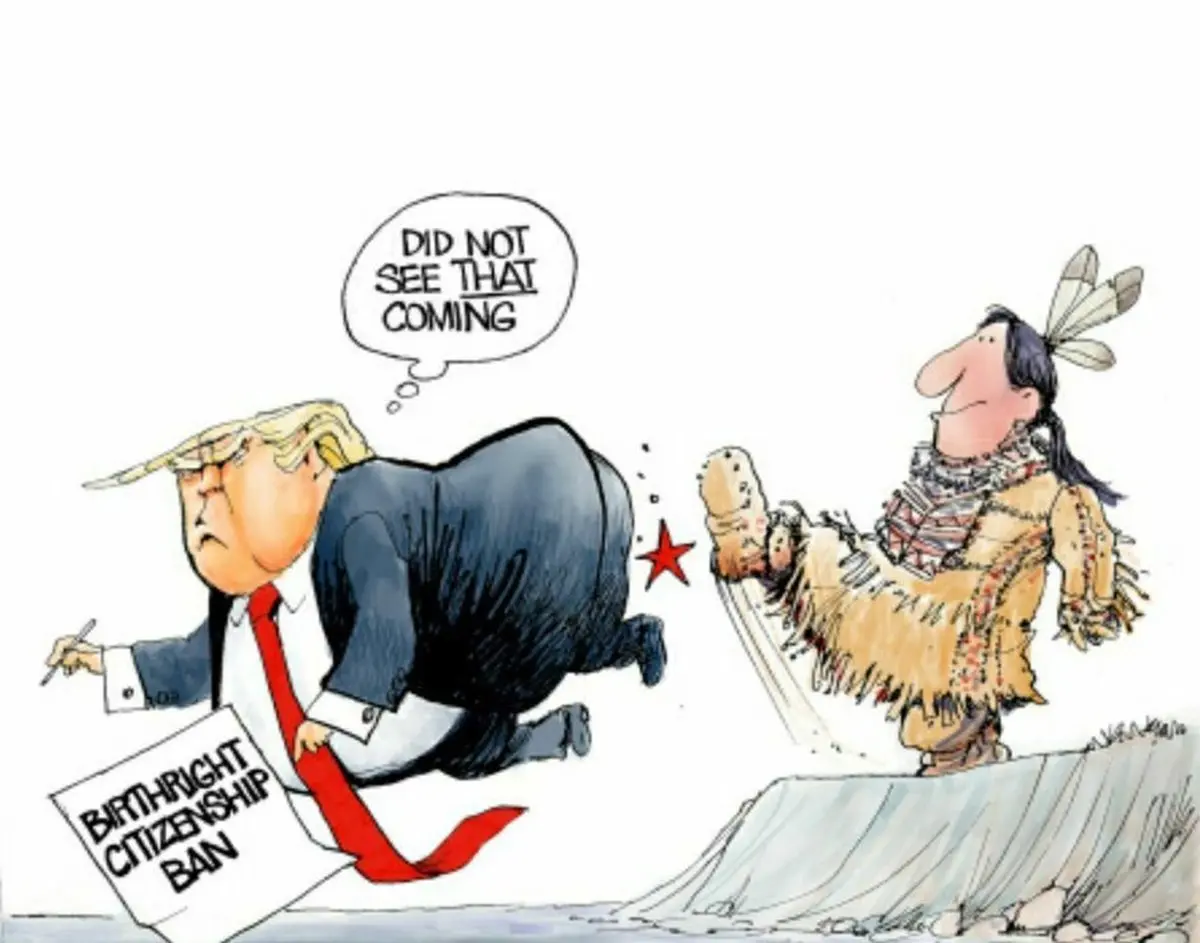 ترامپ اصالتا آمریکایی نیست /کاریکاتور