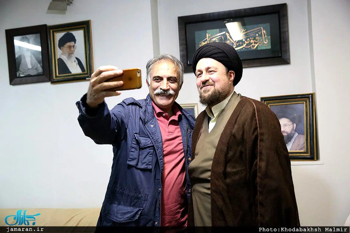 عکس سلفی آقای بازیگر با سیدحسن خمینی