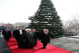 کاج کریسمس در مسیر استقبال از روحانی/عکس