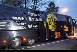 انفجار در مسیر اتوبوس تیم فوتبال بورسیا دورتموند آلمان/تصاویر