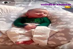 تصویری زیبا از خواب آرام پسر بنیامین