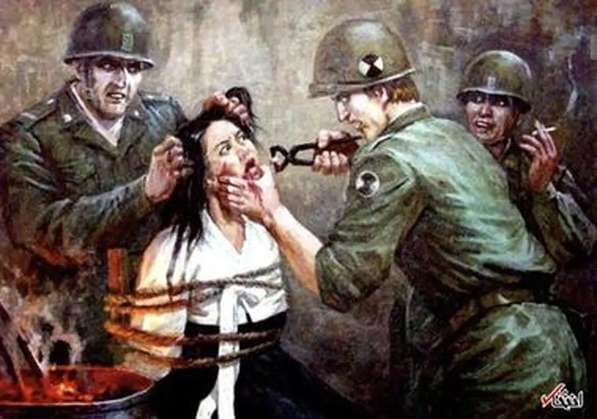 تصور وحشتناک مردم کره شمالی از نظامیان آمریکایی /تصاویر