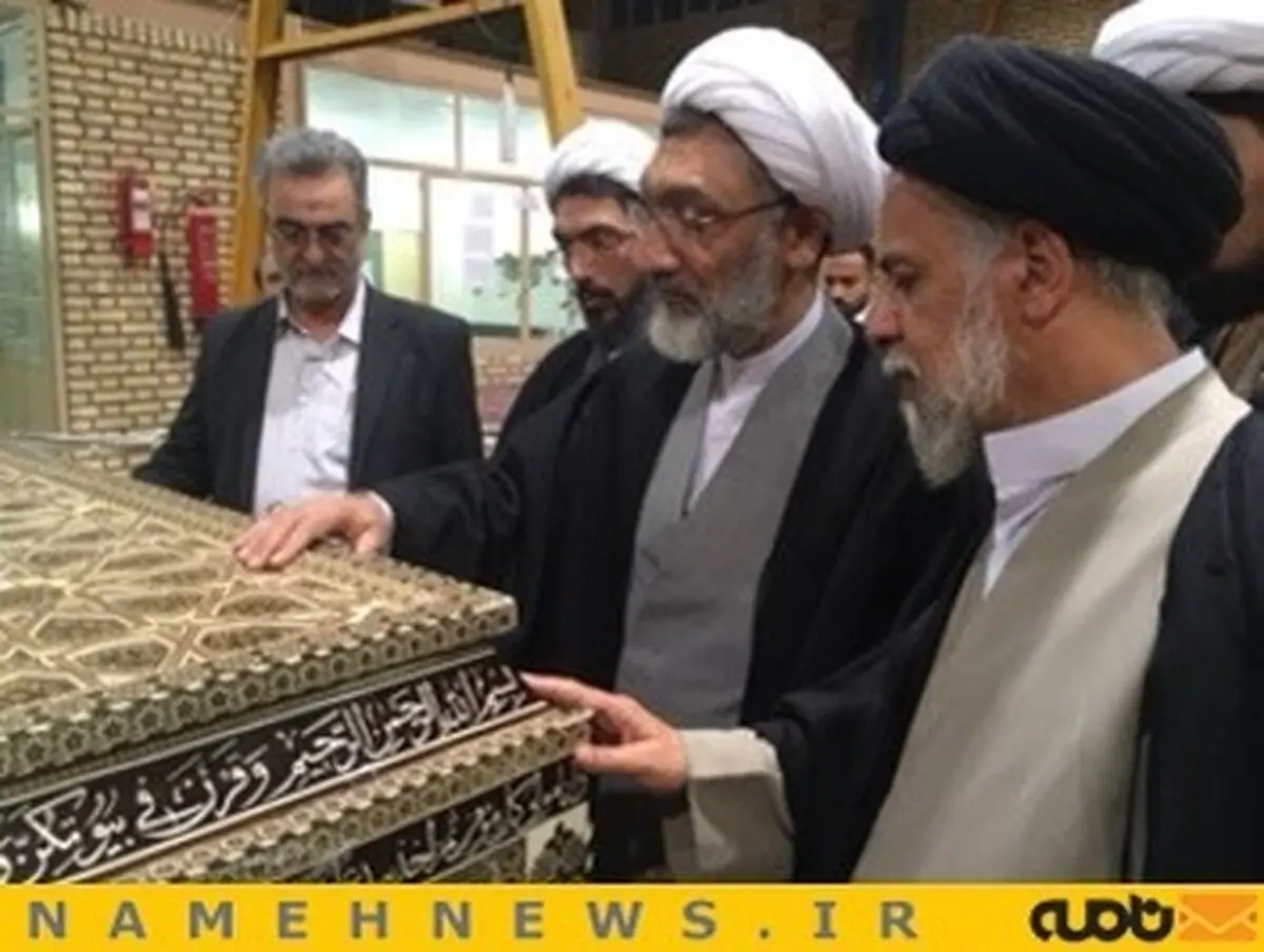تصاویر بازدید وزیر دادگستری از مراحل ساخت ضریح حرمین عسگریین