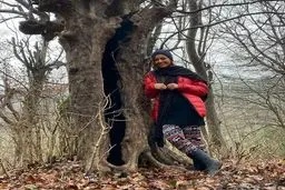 تیپ جالب نفیسه روشن در جنگل سراوان + عکس