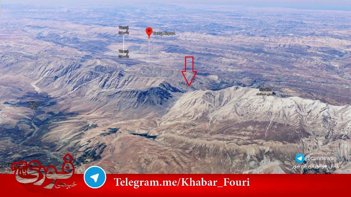 تصویری از یكی از مكان های احتمالی سقوط هواپيمای ATR72