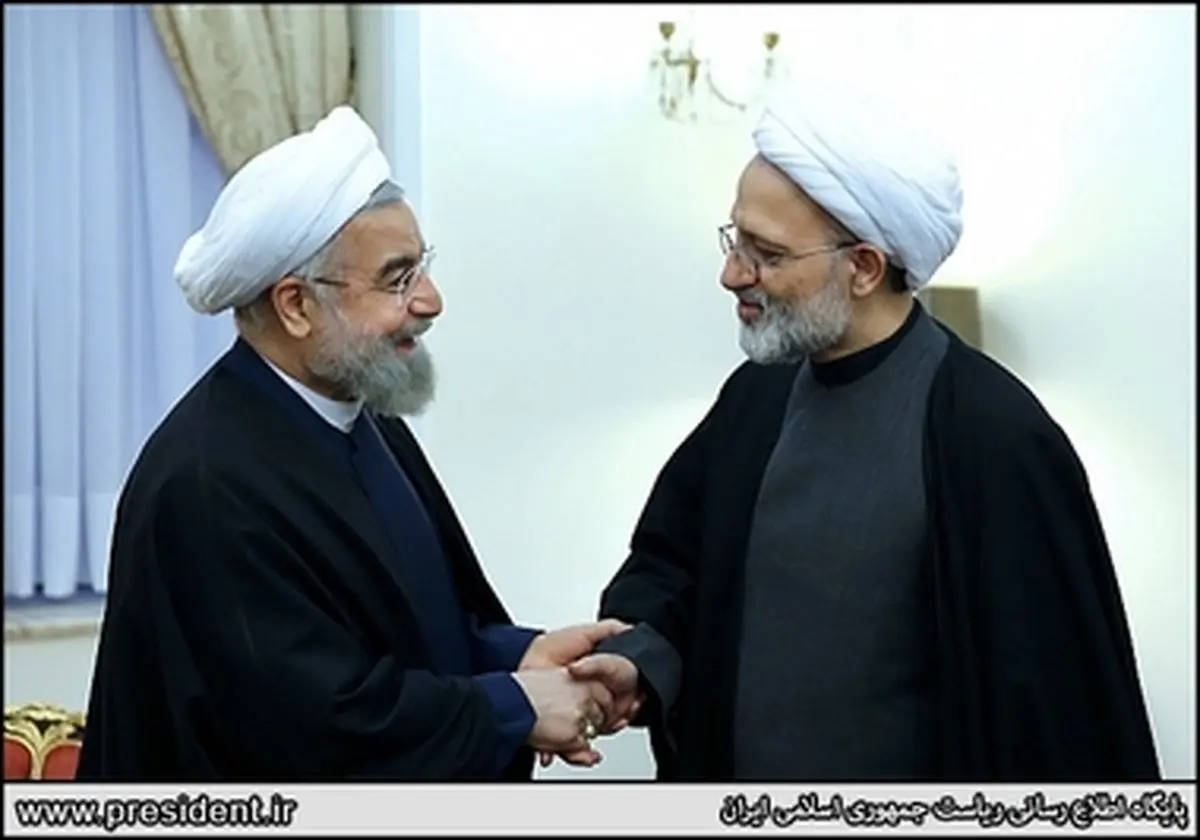 دیدار روحانی  با خانواده آیت‌الله  مهدوی کنی/ تصاویر