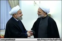 دیدار روحانی  با خانواده آیت‌الله  مهدوی کنی/ تصاویر