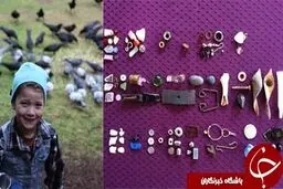 دوستی عجیب دختر بچه با کلاغ ها +عکس