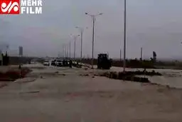 ببینید؛ طغیان رودخانه راور جاده کرمان - مشهد را بست