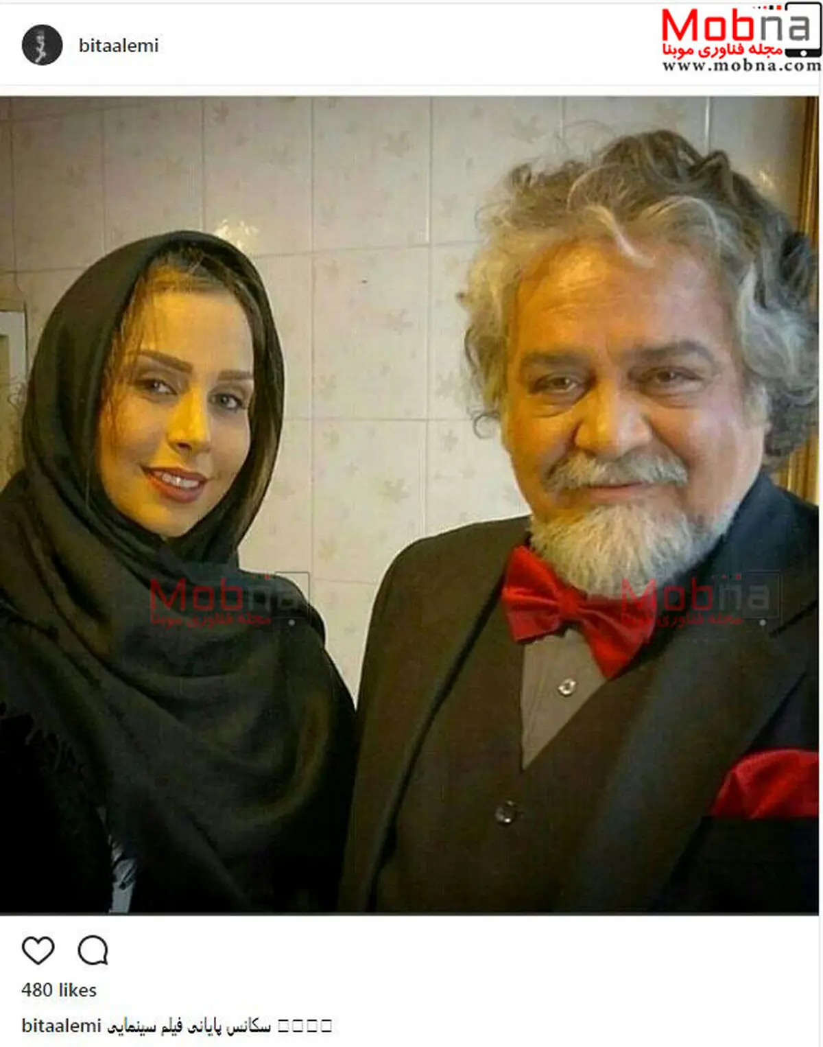 تیپ جالب محمدرضا شریفی نیا به همراه بیتا عالمی در یک فیلم/ عکس