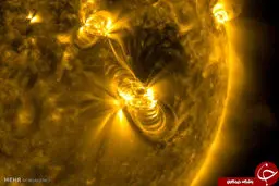 تصاویر بی نظیر ناسا از شعله های سوزان خورشید