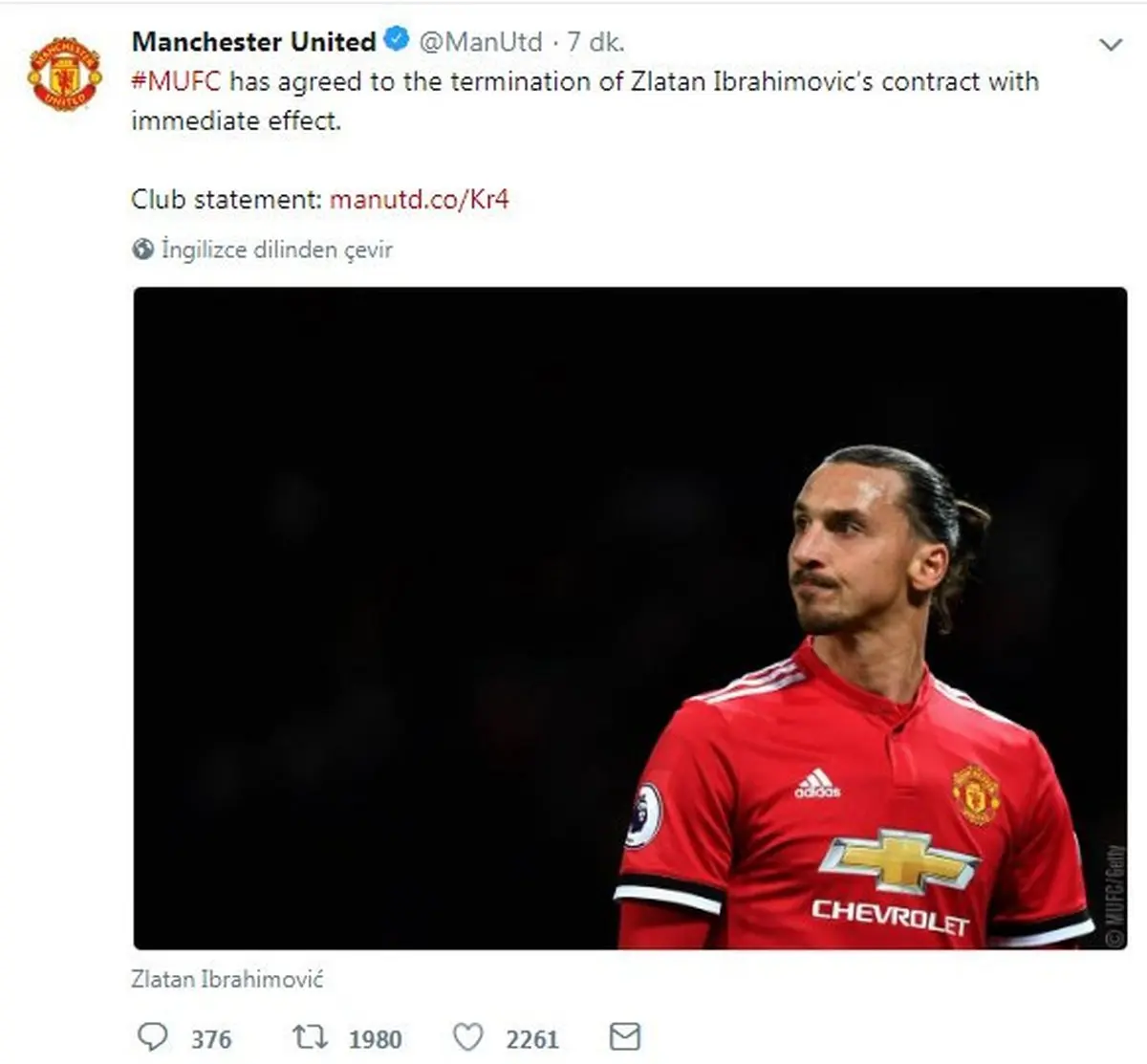 پایان قصه زلاتان در منچستر